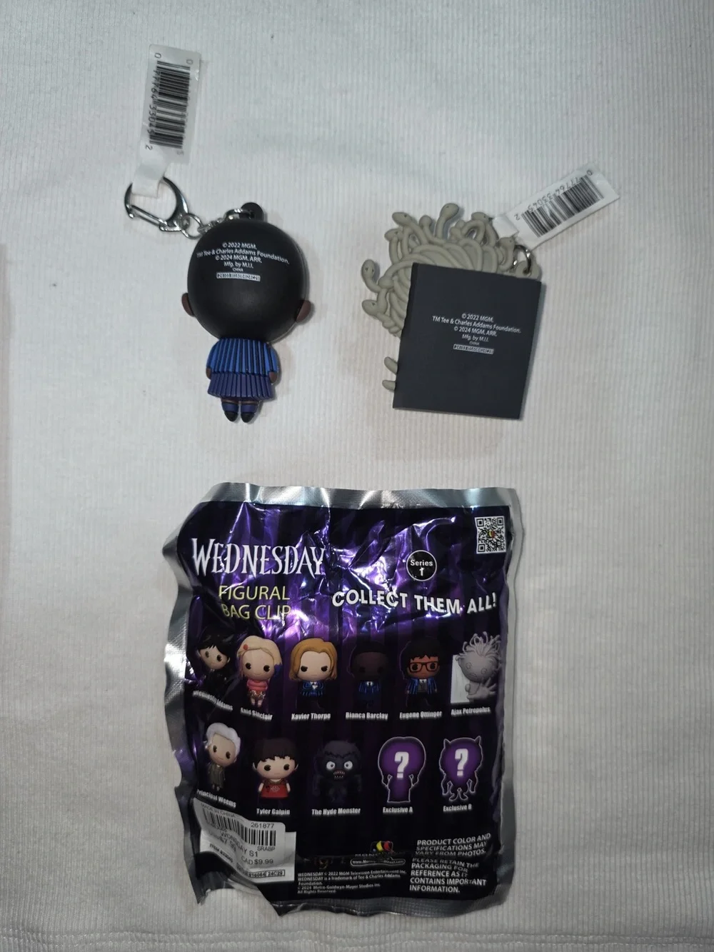 Wednesday Figural Bag Clip Keychain - Bundle Bianca & Ajax Blue, Gray